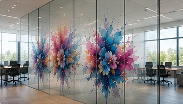 Interior glass printing