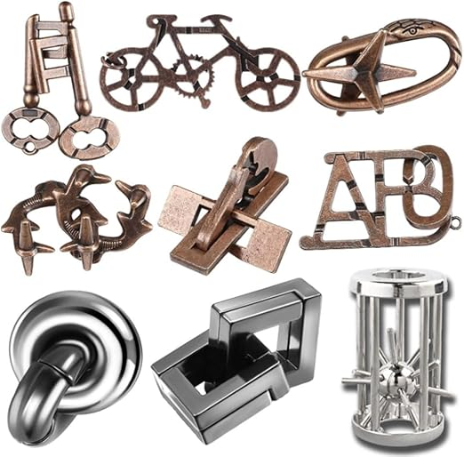 9 Pcs Metal Puzzle Set